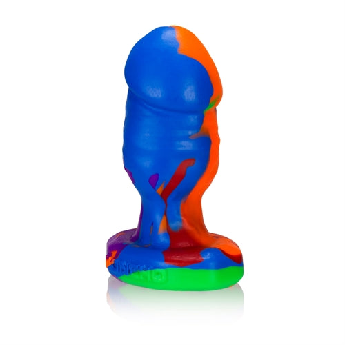 "Honcho-1 Small Stumpy Dick Shape Buttplug - Rainbow OX-1240-1-BOW"