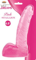 "Wet Dreams Stallion Dildo With Balls - Pink HTP2951"