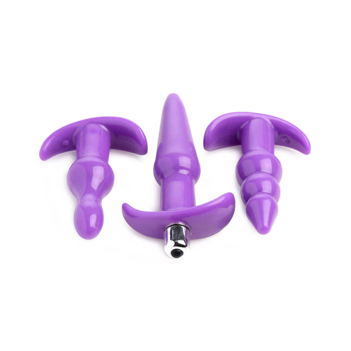 "4 Pc Vibrating Anal Plug Set - Purple TV-AF832PUR"