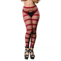 "Horizontal Stripes Mesh Crotchless Leggings - One Size- Burgandy BH-69580SD-BR"