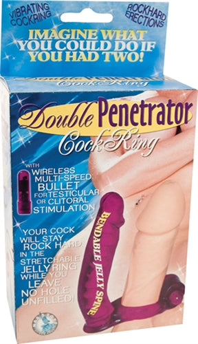 "Double Penetrator Cock Ring - Purple NW1914-2"