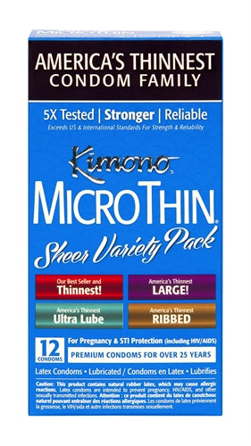 "Kimono Microthin Sheer Variety Pack - 12 Count KM09012"