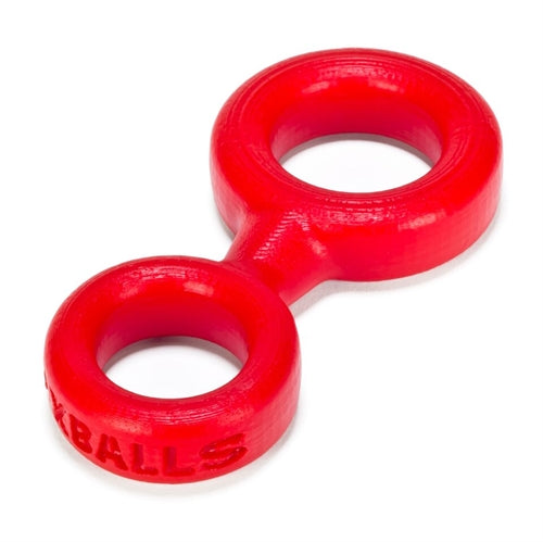 "8 Ball Cockring With Attached Ball Ring  Ox Balls - Red OX-1076-RED"