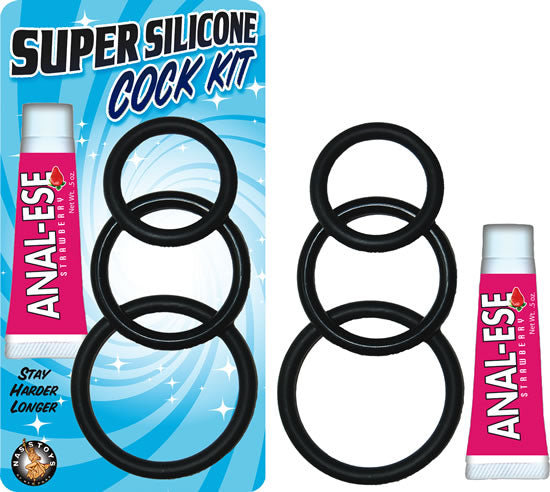 "Super Silicone Cock Kit - Black NW2674-1"