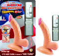 "All American Mini Whoppers  Vbrating 4-Inch Curved Dong W/balls-Flesh NW2391-1"