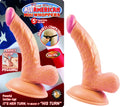 "All American Mini Whoppers 5-Inch Curved Dong With Balls-Flesh NW2392-1"