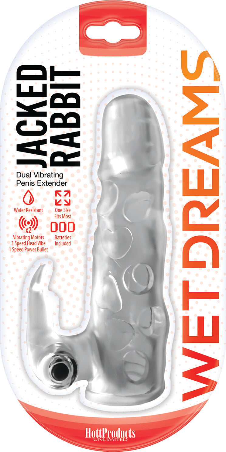 "Jack Rabbit Dual Vibrating Extender - Clear HTP3307"