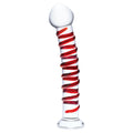 "10 Inch Mr. Swirly Dildo - Red/clear GLAS-508"