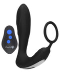 "E-Stimulation and Vibration Butt Plug With Cock Ring and Wireless Remote Control - Black OU-OU580BLK"
