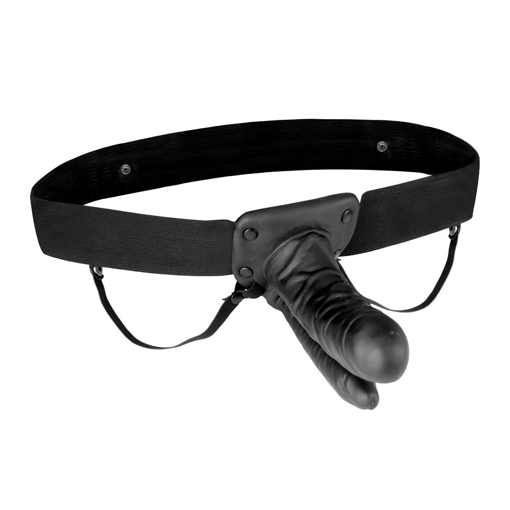 "Lux Fetish Unisex Vibrating Hollow Double  Penetration Strap-on Dildo EL-LF-5305"