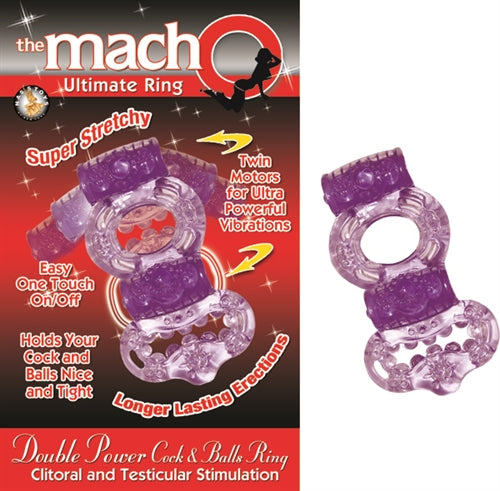 "The Macho Collection Double Power Cock and Balls Rising - Purple NW2257-2"