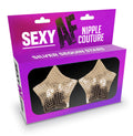 "Sexy Af Nipple Couture Silver Sequin Stars LG-NV200"