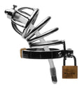 "Stainless Steel Chastity Cage With Silicone  Urethral Plug MS-AD775"
