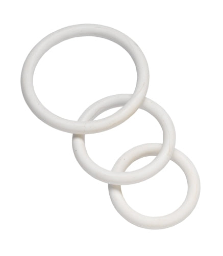 "Nitrile Cock Ring Set - White BSPR-74"