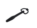 "Silicone Cum Thru D Ring Penis Plug - Black MS-AB946"