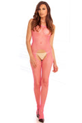 "Industrial Net Suspender Bodystocking - One Size - Pink RR-7002-PNK"