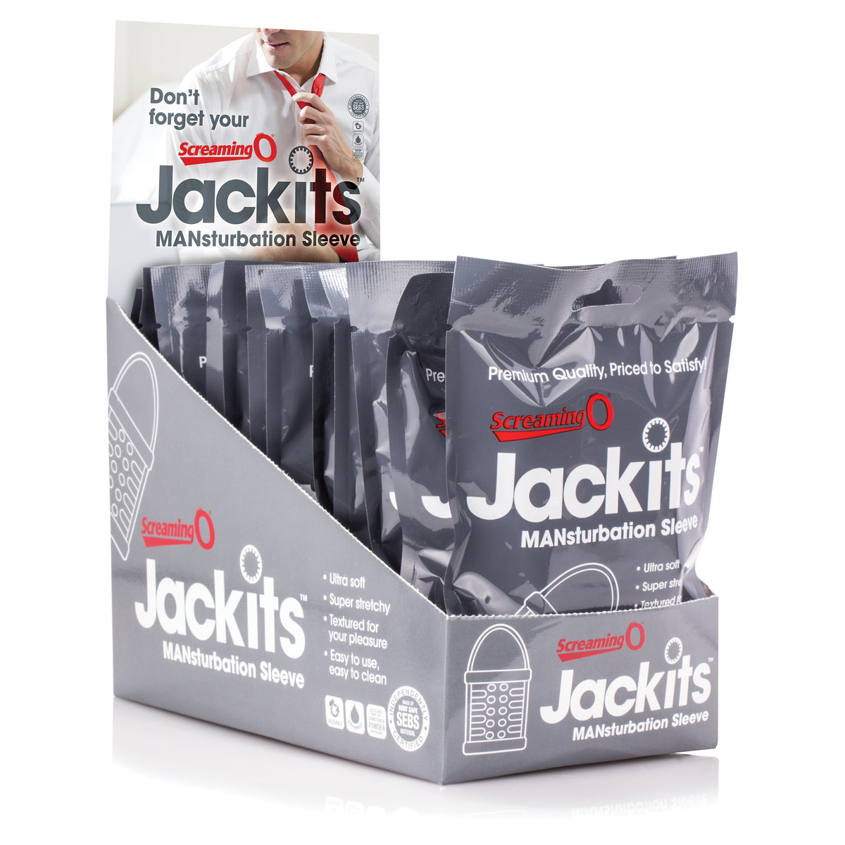 "Jackits Mansturbation Sleeve - 12 Count Pop Box  Display - Clear JAK-C-110D"