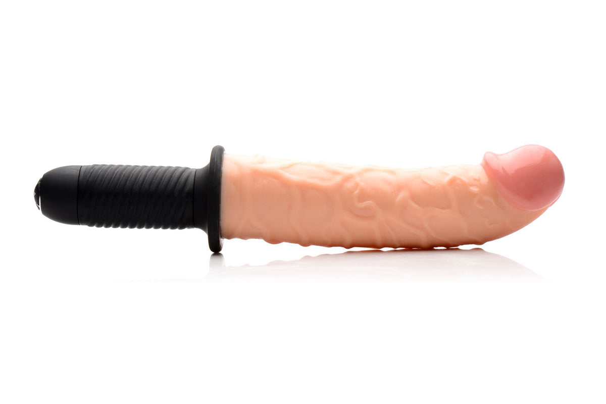 "The Curved Dicktator 13 Mode Vibrating Giant Dildo Thruster - Flesh MS-AF838-FLESH"