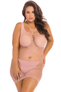 "Absolutist Lace and Net Dress - Rose - Queen Size RR-7090XROSOS"