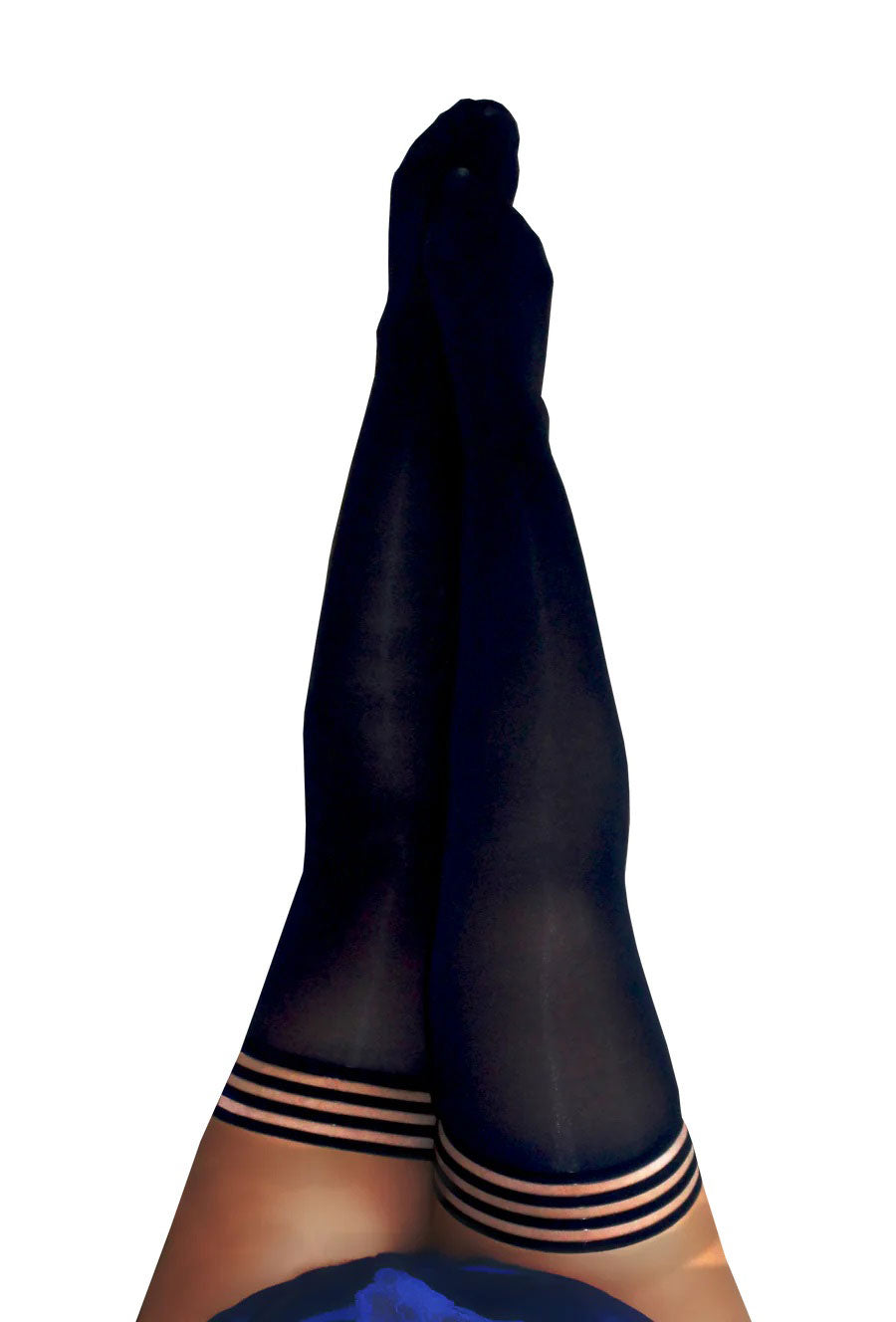"Danielle - Black Opaque Thigh High - Size D -  Black KX-1319D-BLK-D"