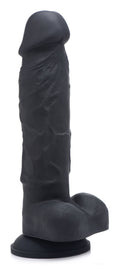 "Power Pecker 7 Inch Silicone Dildo With Balls - Black SU-AG371BLK"