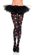 "Multicolor Leaf Print Pantyhose - One Size ML-37286"