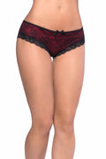 "Cage Back Lace Panty - 3x4x - Black/red OH-2028X-BKRD3X4X"