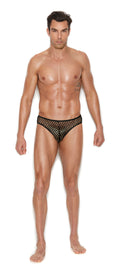 "Men's Fishnet Thong Back Brief - Small/medium - Black EM-82928BLKSM"