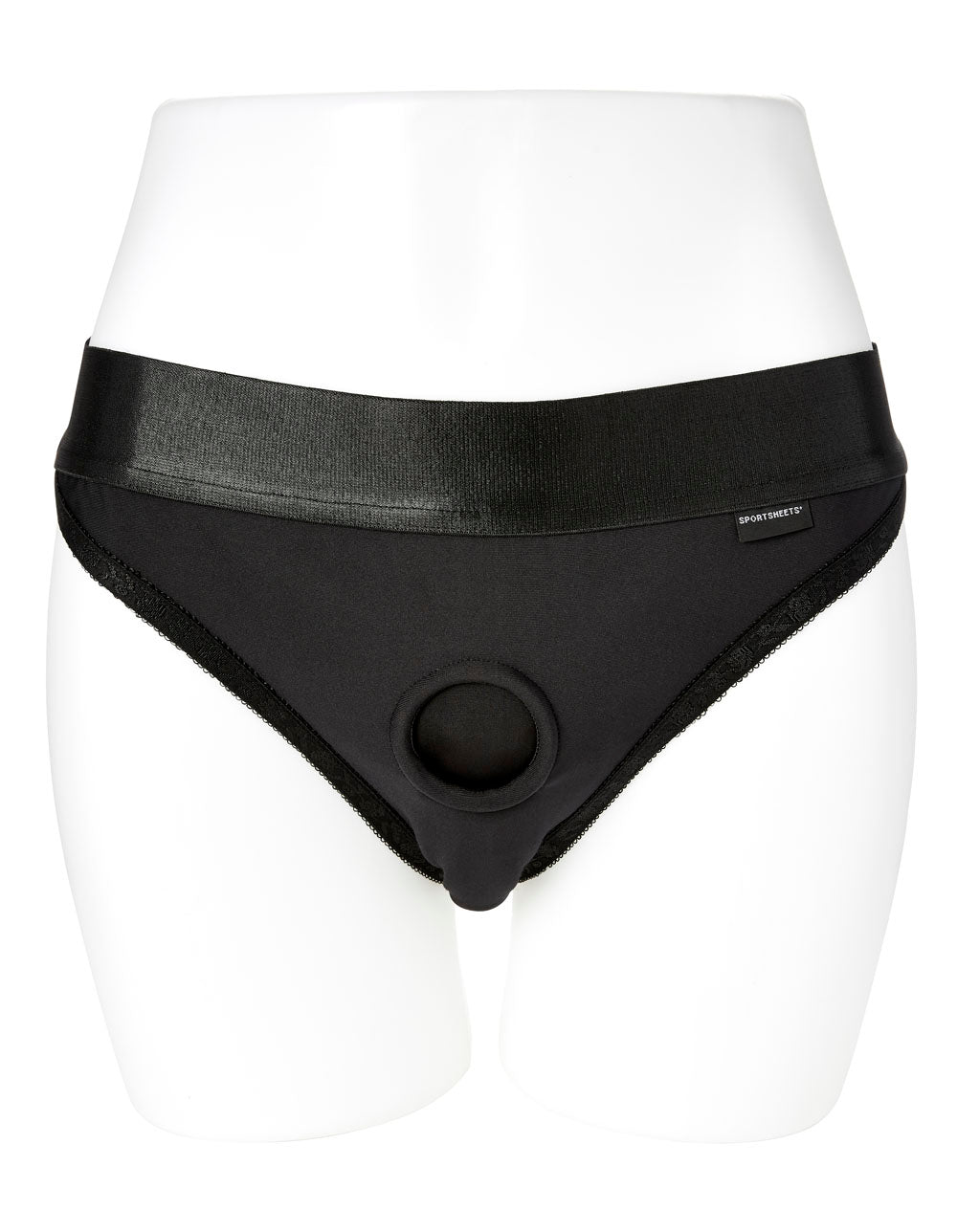 "Em. Ex. Active Harness Wear Crotchless Silhouette - Black - Medium SS661-03"