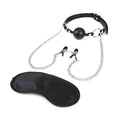 "Breathable Ball Gag With Nipple Clamp Chain EL-LF1807"