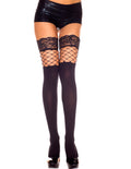 "Lace Top Spandex Thigh Hi With Net Insert ML-4790BLK"