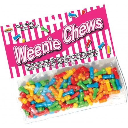 "Weenie Chews Multi Flavor Assorted Penis Shaped Candy - 125 Piece Bag HTP2120"