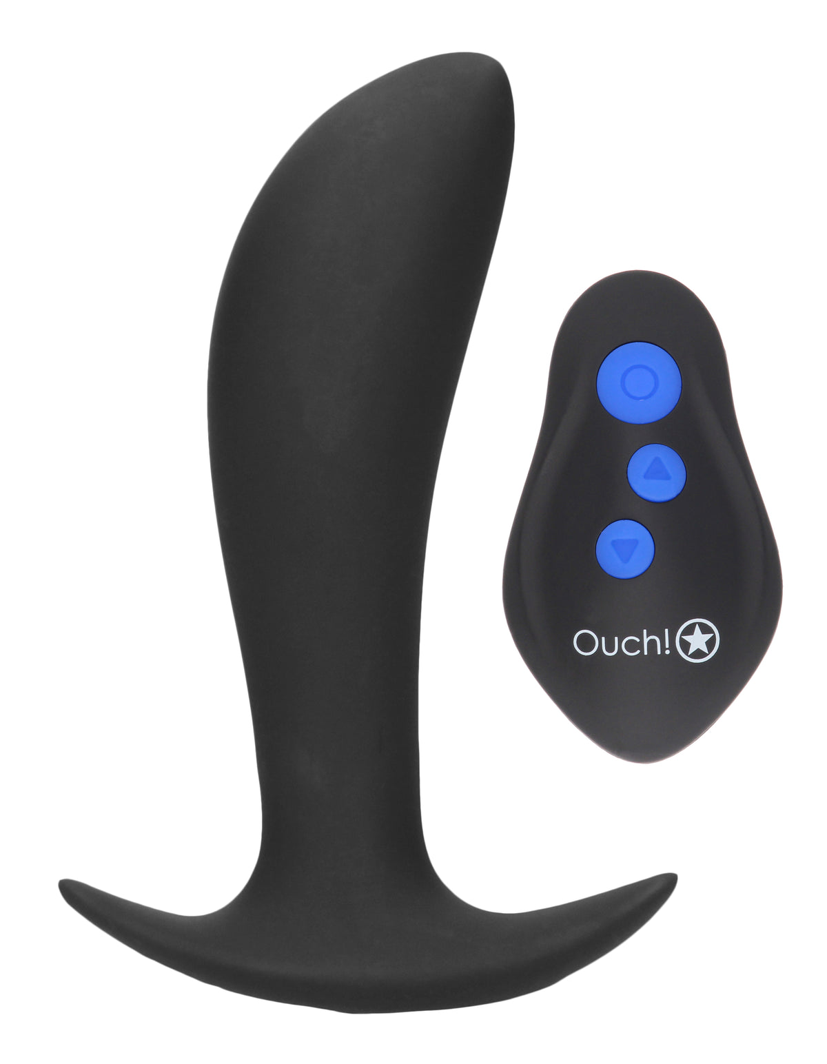 "E-Stimulation and Vibration Butt Plug With Wireless Remote Control - Black OU-OU579BLK"