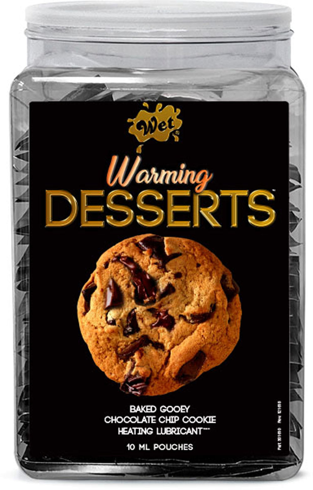 "Wet Warming Desserts Baked Gooey Chocolate Chip Cookie 10 ml Pouches 144pc WT21578"