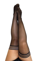 "Taylor - Silky Sheer Thigh High - Size D - Black KX-1315D-BLK-D"