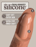 "8 Inch Dual Density Vibe Silicone Cock - Tan Cock - Tan PD5778-22"