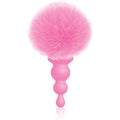 "The 9's Cottontails Silicone Bunny Tail Butt Plug  - Beaded Pink IC2688"