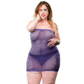 "All Over Mesh Tube Dress - Violet - 1x-4x BH-69569CD-VL"