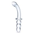 "8 Inch Ribbed G-Spot Glass Dildo - Clear GLAS-152"