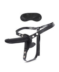 "Silicone Strap on Harness Dildo With Internal Penetration - Black EL-LF1810"