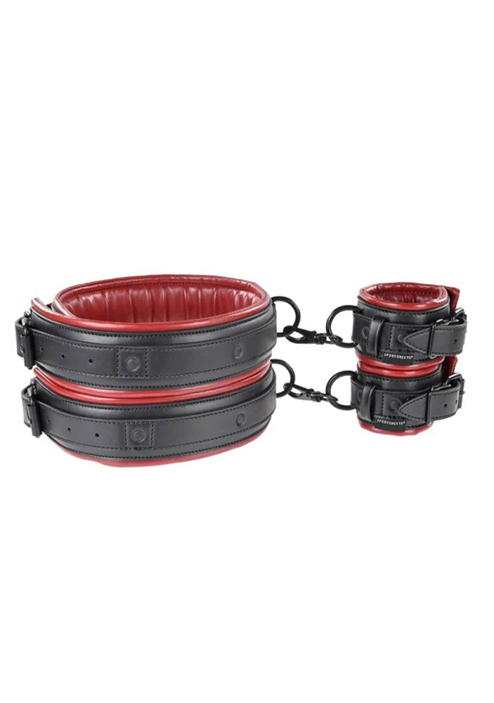 "Saffron Thigh and Wrist Cuff Set - Black/red SS48017"