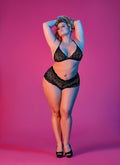 "Sexy Time Triangle Bra and Cheeky Short Set - Black - S/m MS-M199BLKMED"