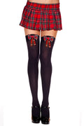 "Plaid Bow Thigh Hi - One Size - Black /  Plaid ML-4654BLKPLD"