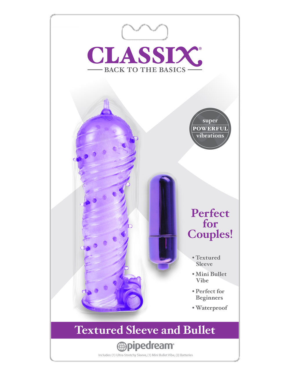 "Classix Textured Sleeve & Bullet - Purple PD1989-12"
