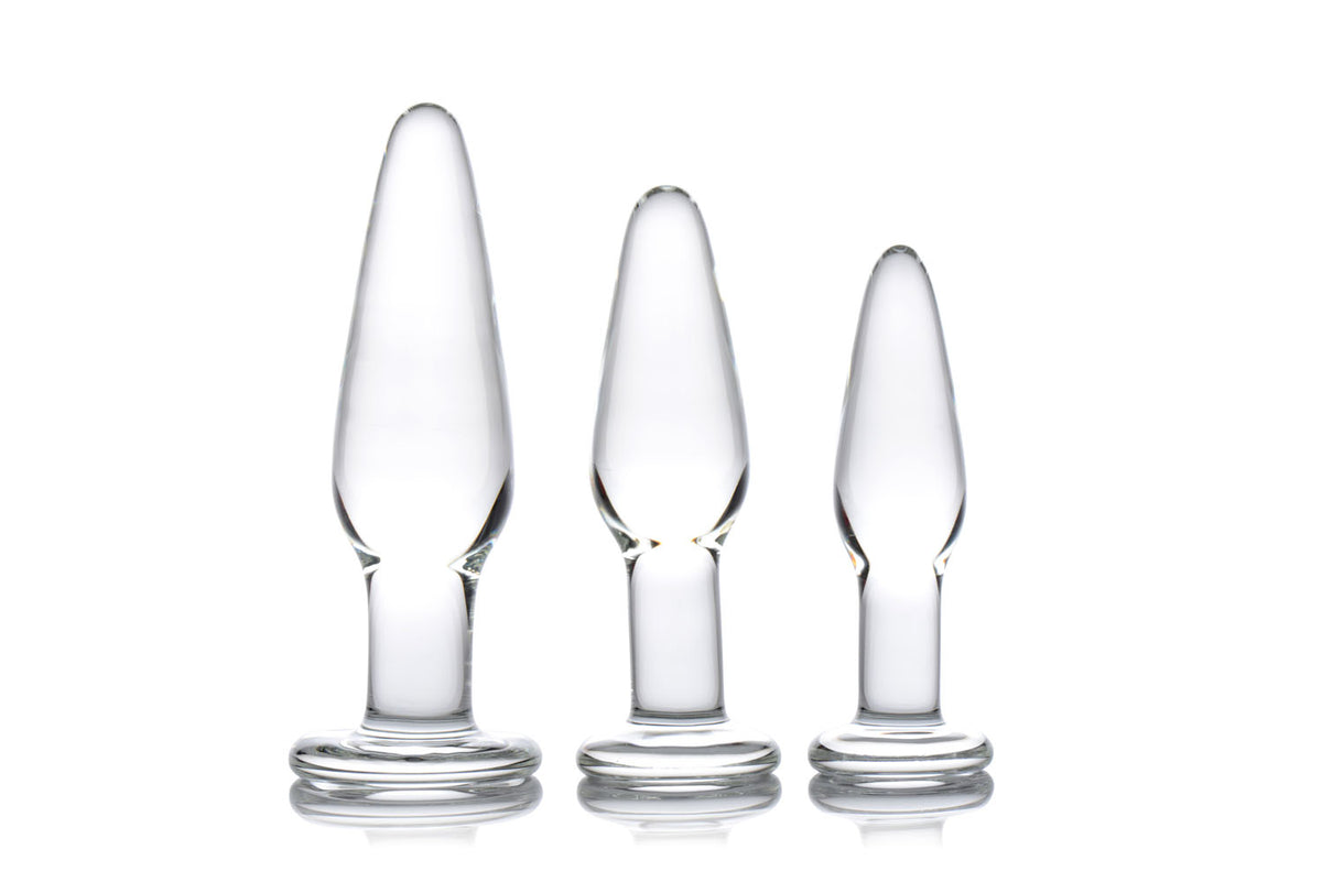 "Dosha 3 Piece Glass Anal Plug Kit PRSM-AE599"