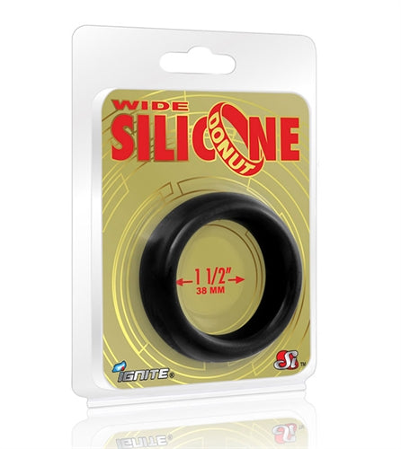"Wide Silicone Donut - Black - 1.5-Inch Diameter SI-95131"