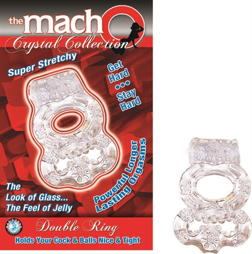 "The Macho Crystal Collection-Double Ring-Clear NW2239"