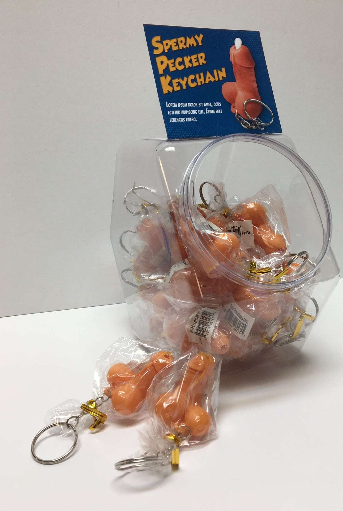"Spermy Pecker Keychain - 24 Count Bowl OZ-JAR-02D"