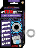 "My Ten Erection Rings Lube + Tight Firm Ring -  Clear NW2695"