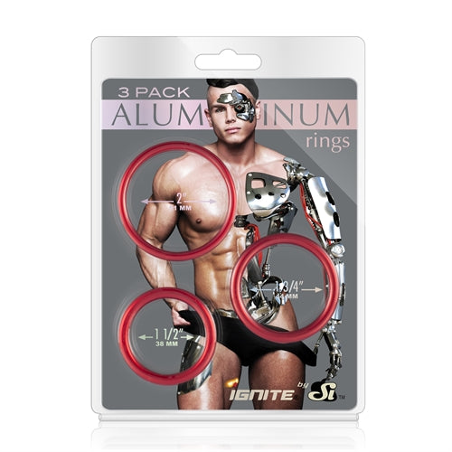 "Aluminum Ring - Hellfire Red - 3 Pack - 2, 1.75, 1.5 Inch SI-95153"
